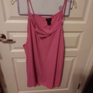 Pink crisscross tank top